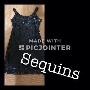 Ladies Black Sequins Dress